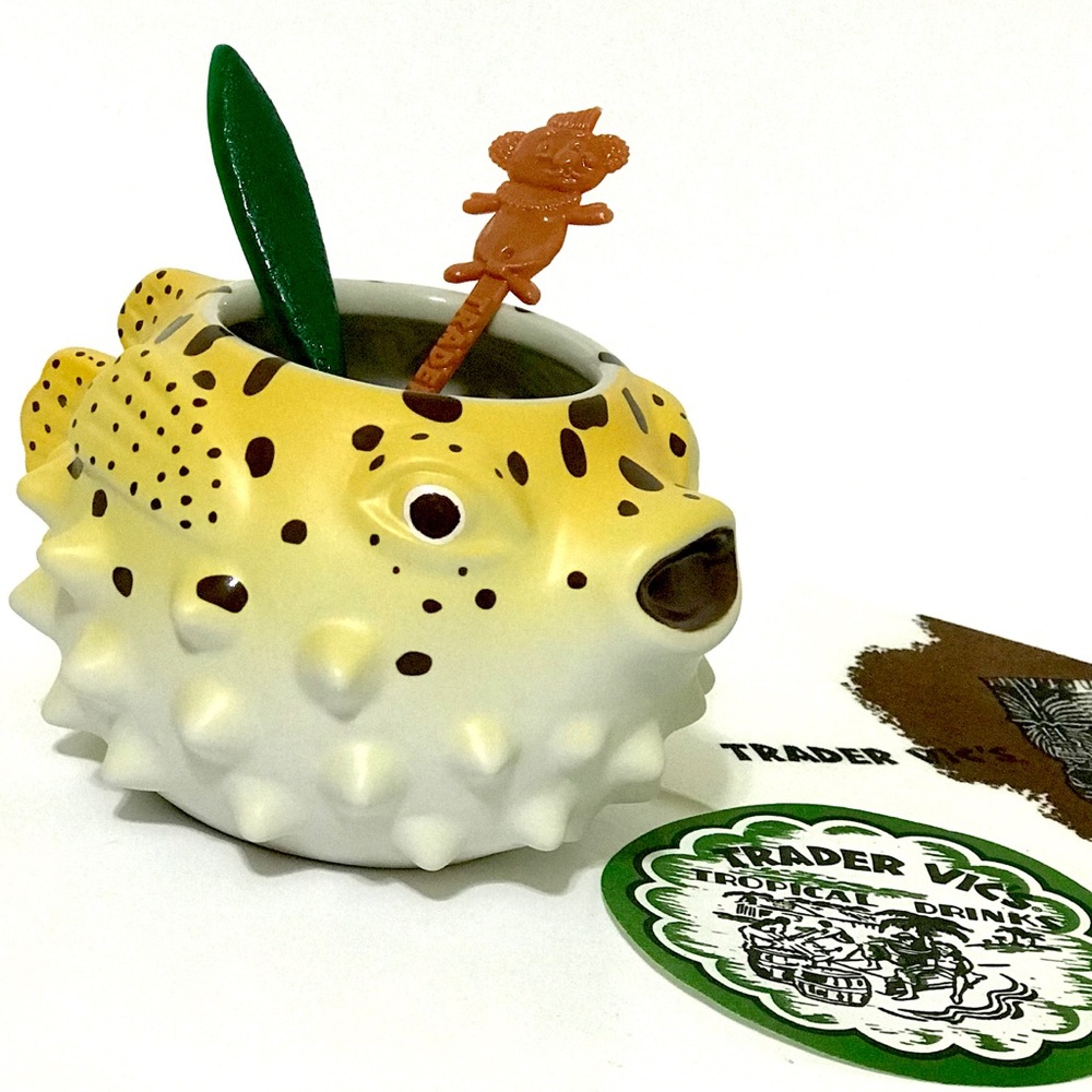 Trader Vic's Blowfish Fish Tiki Mug + Plus Extras
